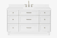 Ariel monroe 61 inch single rectangle sink bathroom vanity with countertop 1.5 inch edge