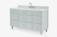 Ariel monroe 61 inch single rectangle sink bathroom vanity with countertop 1.5 inch edge