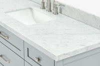 Ariel monroe 61 inch single rectangle sink bathroom vanity with countertop 1.5 inch edge