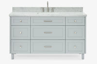 Ariel monroe 61 inch single rectangle sink bathroom vanity with countertop 1.5 inch edge