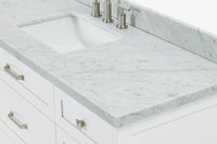 Ariel monroe 61 inch single rectangle sink bathroom vanity with countertop 1.5 inch edge