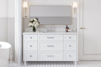 Ariel monroe 61 inch single rectangle sink bathroom vanity with countertop 1.5 inch edge