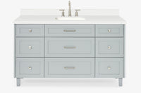 Ariel monroe 61 inch single rectangle sink bathroom vanity with countertop 1.5 inch edge