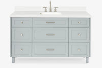 Ariel monroe 61 inch single rectangle sink bathroom vanity with countertop 1.5 inch edge