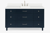 Ariel monroe 61 inch single rectangle sink bathroom vanity with countertop 1.5 inch edge