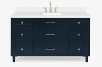 Ariel monroe 61 inch single rectangle sink bathroom vanity with countertop 1.5 inch edge