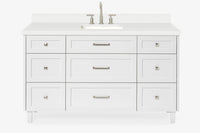 Ariel monroe 61 inch single rectangle sink bathroom vanity with countertop 1.5 inch edge