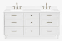 Ariel monroe 73 inch double rectangle sink bathroom vanity with countertop 1.5 inch edge