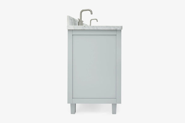 Ariel monroe 73 inch double rectangle sink bathroom vanity with countertop 1.5 inch edge