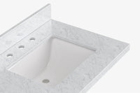 Ariel monroe 73 inch double rectangle sink bathroom vanity with countertop 1.5 inch edge
