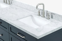 Ariel monroe 73 inch double rectangle sink bathroom vanity with countertop 1.5 inch edge