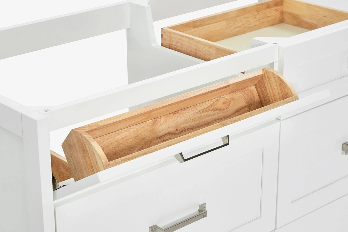 Ariel monroe 73 inch double rectangle sink bathroom vanity with countertop 1.5 inch edge