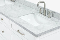 Ariel monroe 73 inch double rectangle sink bathroom vanity with countertop 1.5 inch edge