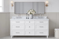 Ariel monroe 73 inch double rectangle sink bathroom vanity with countertop 1.5 inch edge