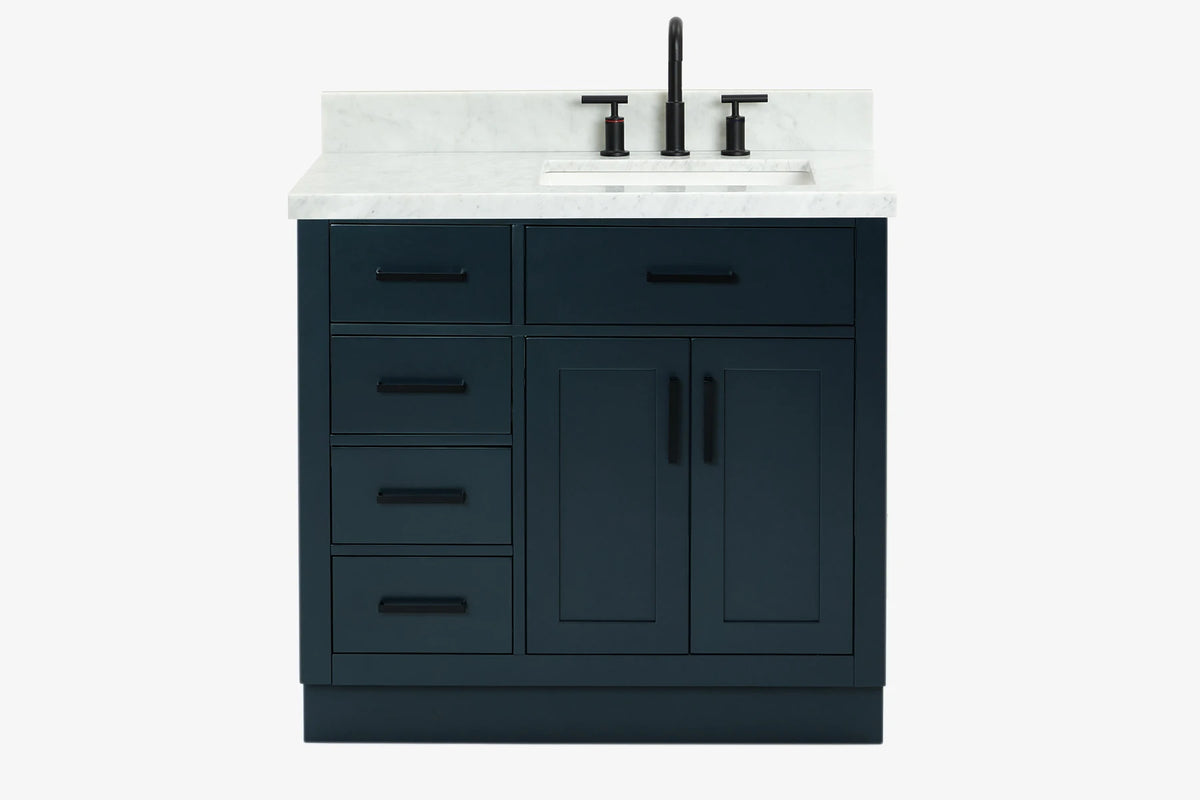 Ariel hepburn 36-37 in. right offset rectangle sink vanity with 0.75-1.5 in. with countertop