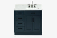 Ariel hepburn 36-37 in. right offset rectangle sink vanity with 0.75-1.5 in. with countertop