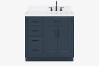 Ariel hepburn 36-37 in. right offset rectangle sink vanity with 0.75-1.5 in. with countertop