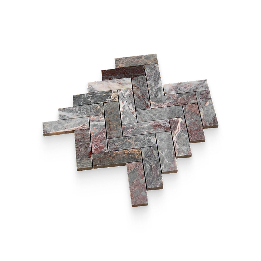 Burgundy Lilac Marble Mosaic