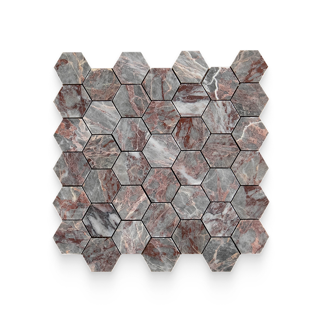 Burgundy Lilac Marble Mosaic