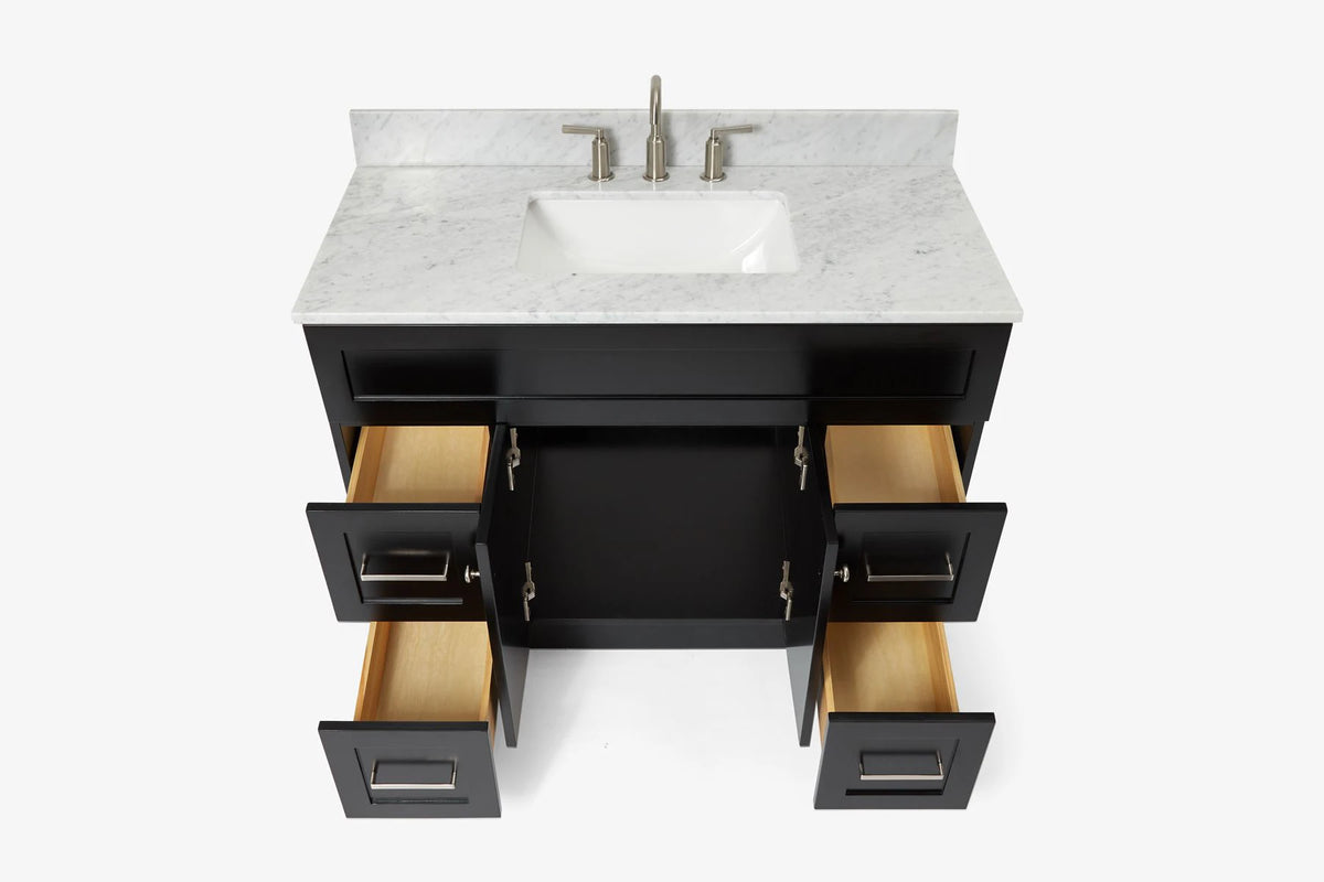 Ariel hamlet (43") single rectangle sink vanity with  (0.75"& 1.5") countertop.