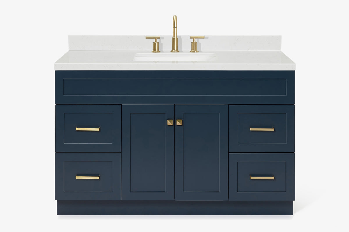 Ariel hamlet (54"& 55") single rectangle sink vanity with (0.75"& 1.5") countertop.