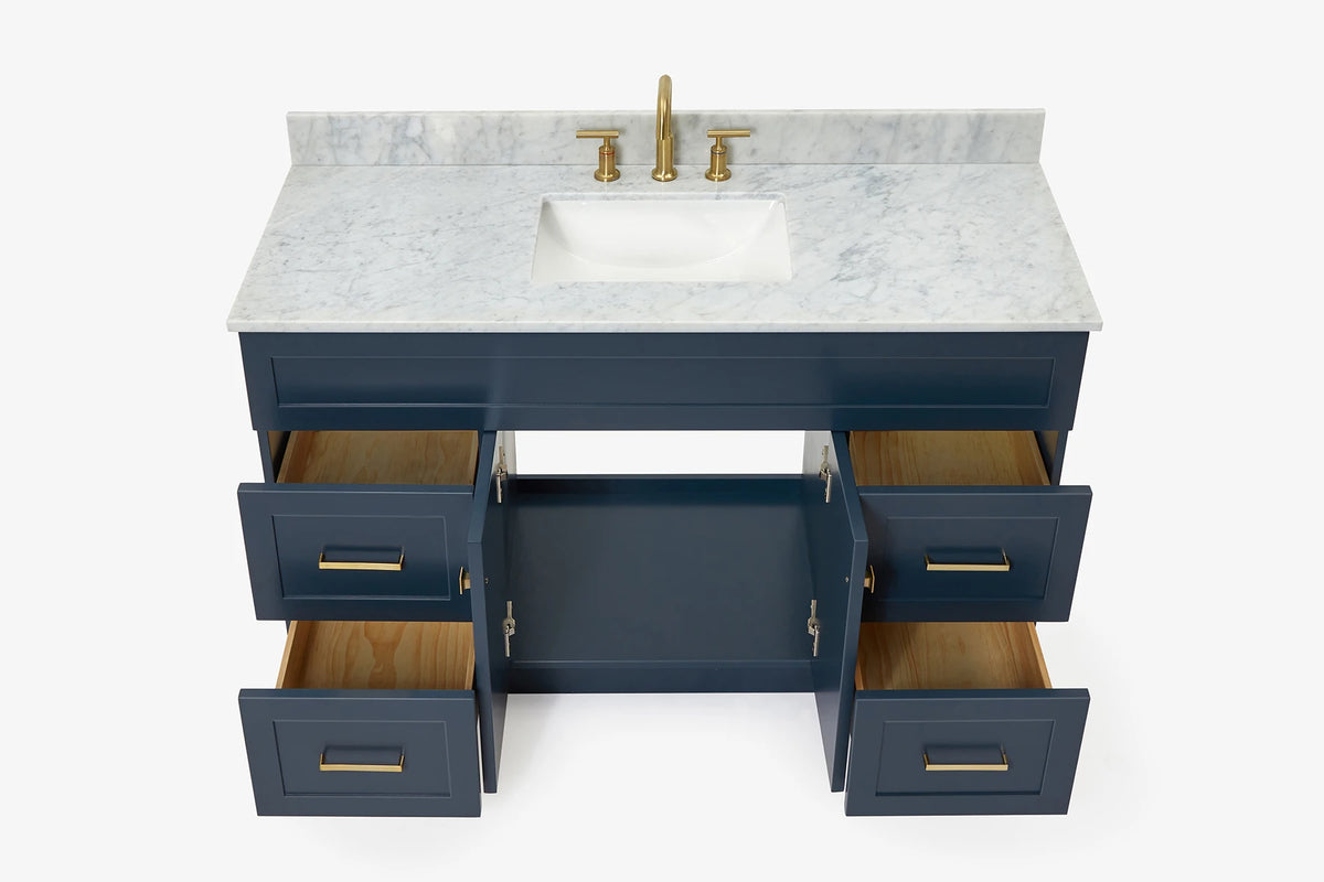 Ariel hamlet (54"& 55") single rectangle sink vanity with (0.75"& 1.5") countertop.