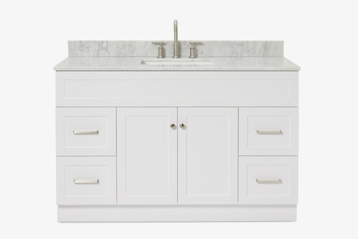 Ariel hamlet (54"& 55") single rectangle sink vanity with (0.75"& 1.5") countertop.