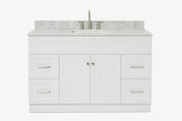 Ariel hamlet (54"& 55") single rectangle sink vanity with (0.75"& 1.5") countertop.