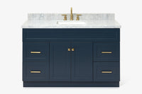 Ariel hamlet (54"& 55") single rectangle sink vanity with (0.75"& 1.5") countertop.