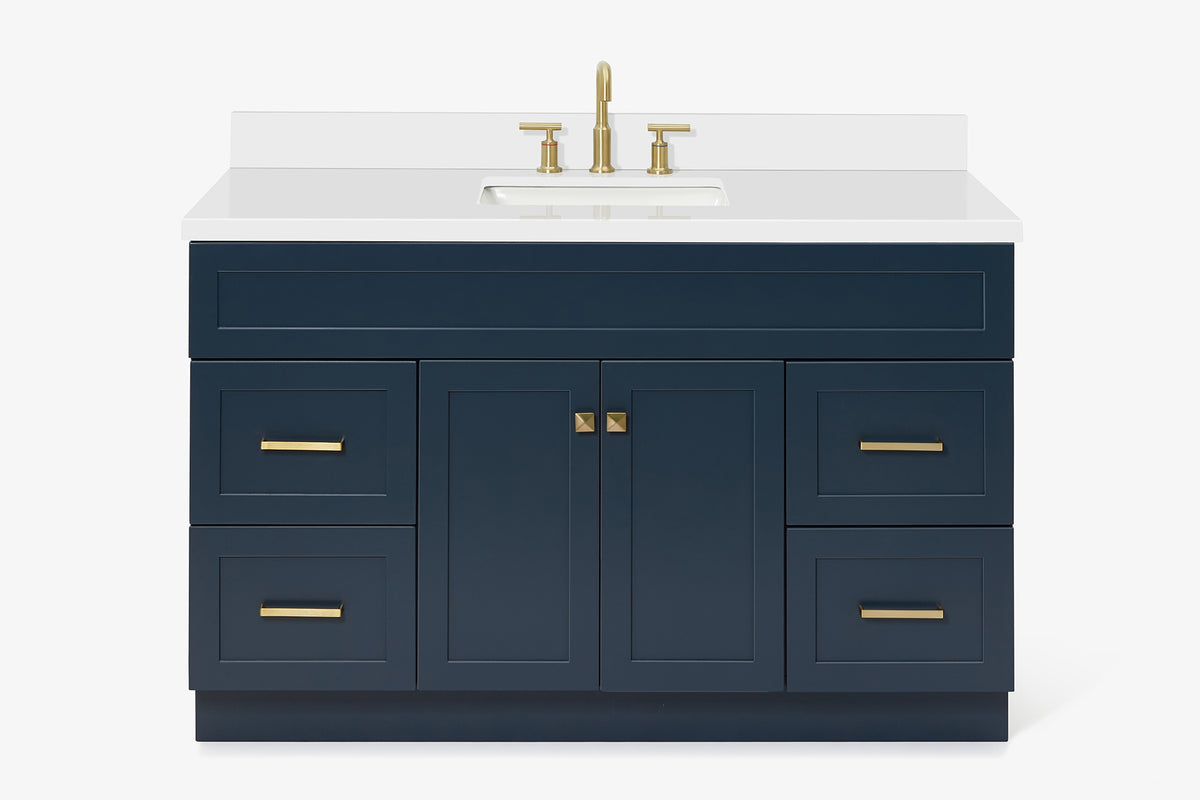 Ariel hamlet (54"& 55") single rectangle sink vanity with (0.75"& 1.5") countertop.