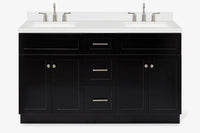 Ariel hamlet (60"& 61") double rectangle sink vanity with (0.75"& 1.5") countertop.