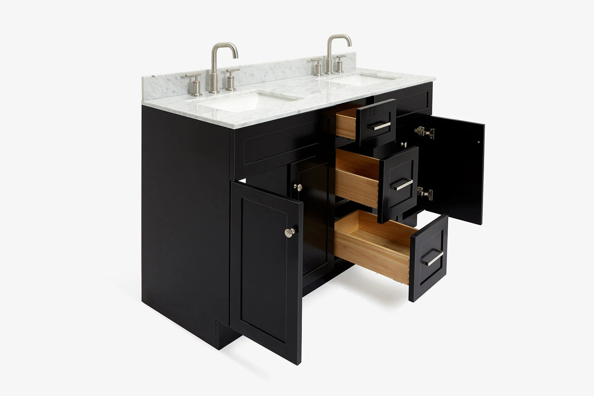 Ariel hamlet (60"& 61") double rectangle sink vanity with (0.75"& 1.5") countertop.