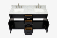 Ariel hamlet (60"& 61") double rectangle sink vanity with (0.75"& 1.5") countertop.