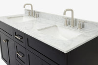 Ariel hamlet (60"& 61") double rectangle sink vanity with (0.75"& 1.5") countertop.