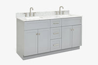 Ariel hamlet (60"& 61") double rectangle sink vanity with (0.75"& 1.5") countertop.