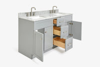 Ariel hamlet (60"& 61") double rectangle sink vanity with (0.75"& 1.5") countertop.