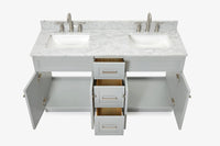 Ariel hamlet (60"& 61") double rectangle sink vanity with (0.75"& 1.5") countertop.