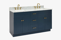 Ariel hamlet (60"& 61") double rectangle sink vanity with (0.75"& 1.5") countertop.