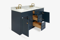 Ariel hamlet (60"& 61") double rectangle sink vanity with (0.75"& 1.5") countertop.