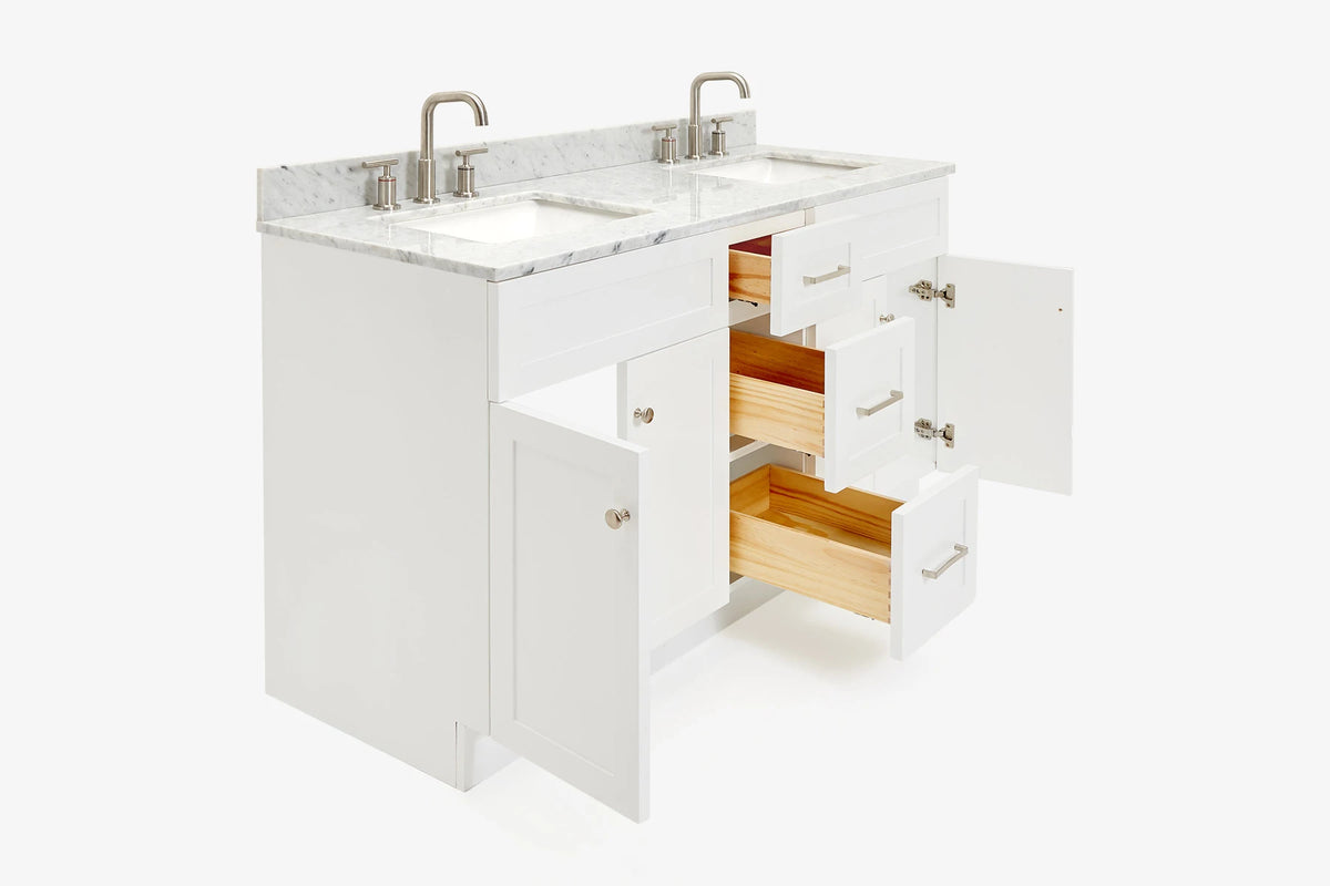 Ariel hamlet (60"& 61") double rectangle sink vanity with (0.75"& 1.5") countertop.
