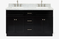 Ariel hamlet (60"& 61") double rectangle sink vanity with (0.75"& 1.5") countertop.