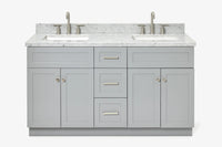Ariel hamlet (60"& 61") double rectangle sink vanity with (0.75"& 1.5") countertop.