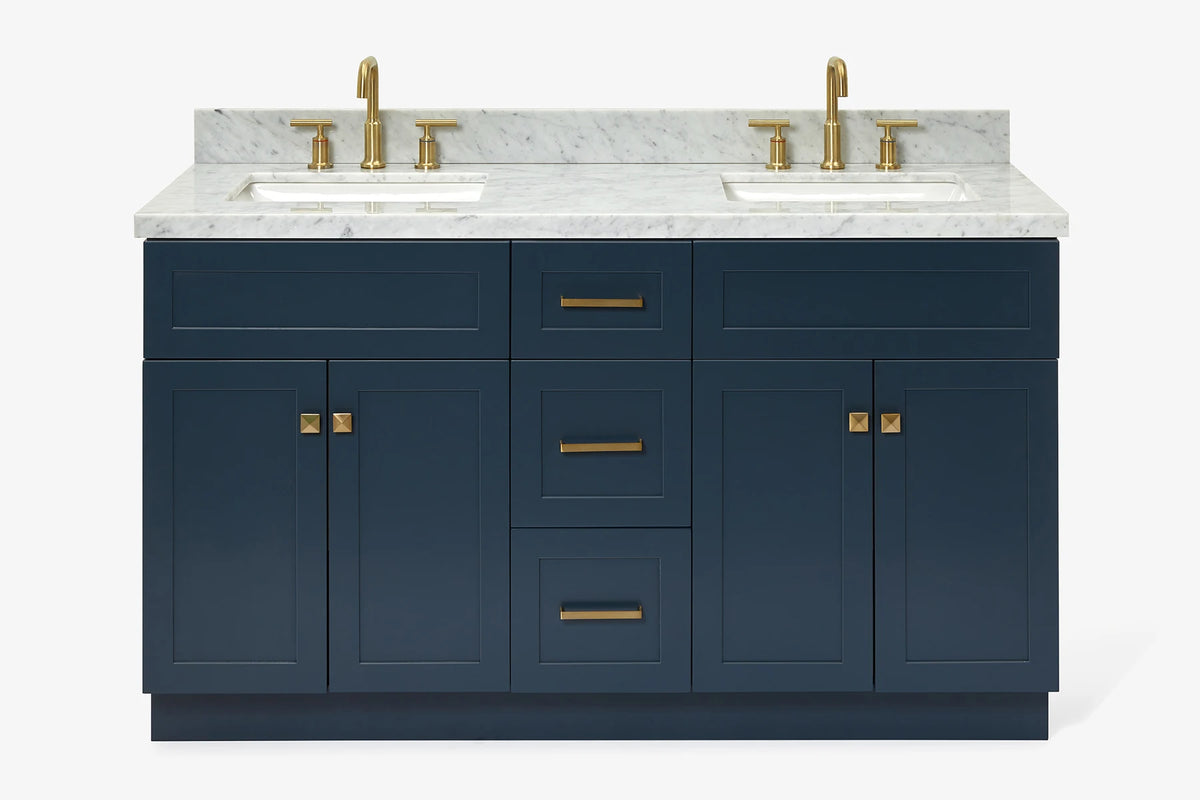 Ariel hamlet (60"& 61") double rectangle sink vanity with (0.75"& 1.5") countertop.