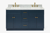 Ariel hamlet (60"& 61") double rectangle sink vanity with (0.75"& 1.5") countertop.