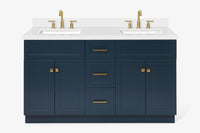 Ariel hamlet (60"& 61") double rectangle sink vanity with (0.75"& 1.5") countertop.