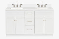 Ariel hamlet (60"& 61") double rectangle sink vanity with (0.75"& 1.5") countertop.