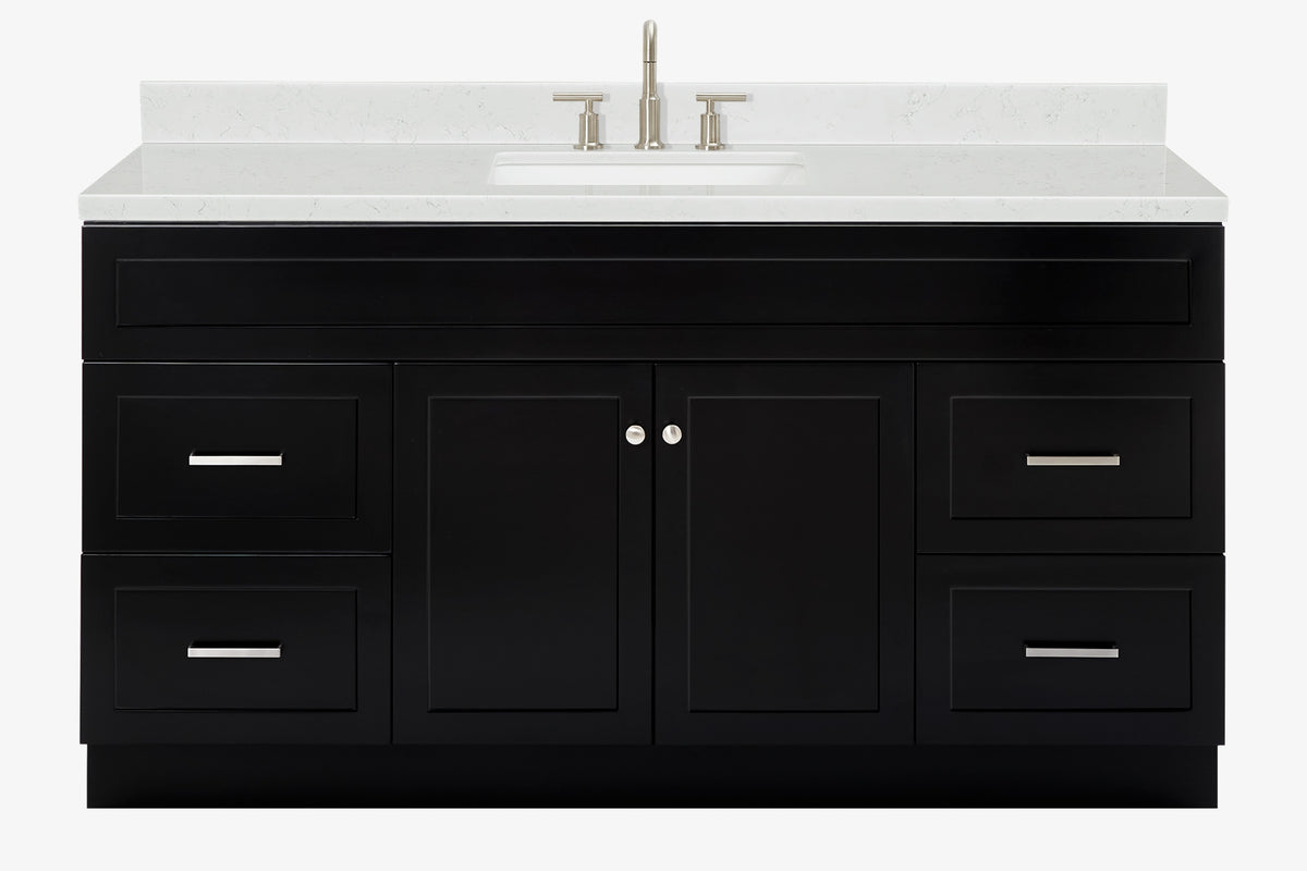 Ariel hamlet(66"&67") inch single rectangle sink vanity with marble countertop (0.75"&1.5") edge.