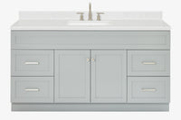 Ariel hamlet(66"&67") inch single rectangle sink vanity with marble countertop (0.75"&1.5") edge.