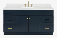 Ariel hamlet(66"&67") inch single rectangle sink vanity with marble countertop (0.75"&1.5") edge.
