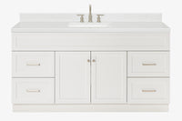 Ariel hamlet(66"&67") inch single rectangle sink vanity with marble countertop (0.75"&1.5") edge.